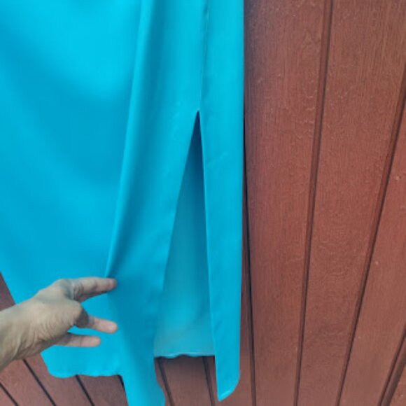 RAMPAGE | Vintage Y2k Icy Blue Strapless Double Side Slit Formal Prom Dress 11 - Picture 5 of 16